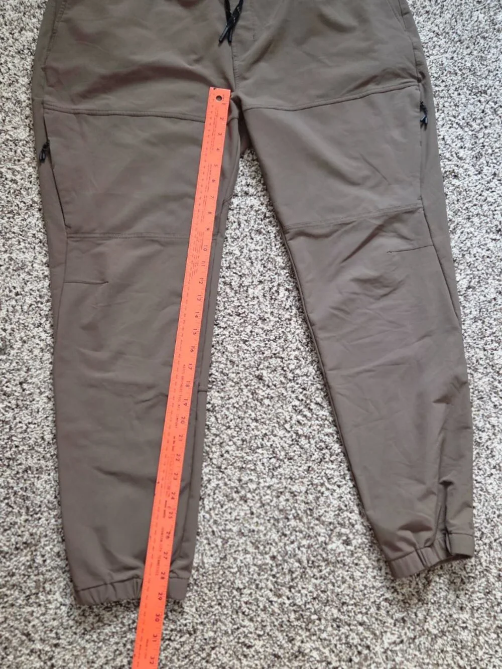 BYLT Premium Basics Men's XXL Tech Nylon Tapered Jogger Pants Fawn Zip Pockets